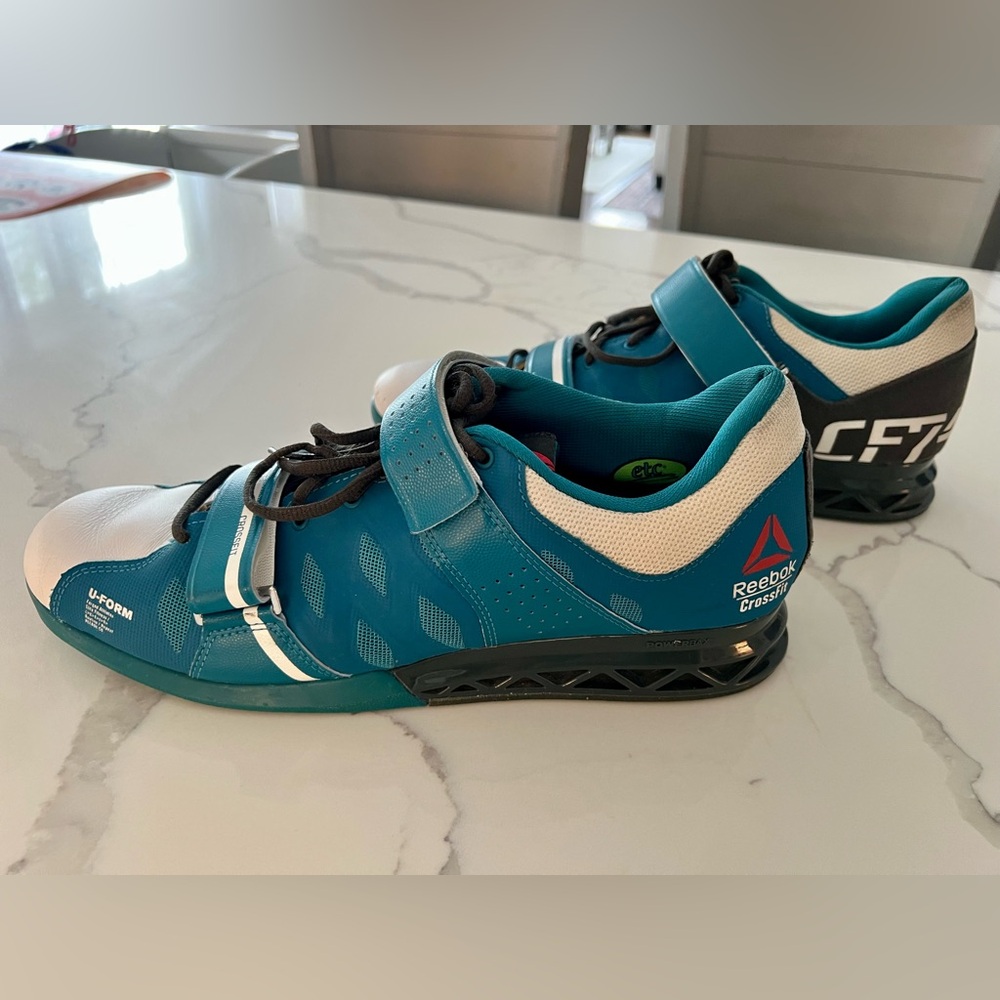 GUC Reebok Lifter Plus CF74 U-Form CrossFit Lifting Shoes, Teal, Men’s Size 12 - Picture 7 of 10